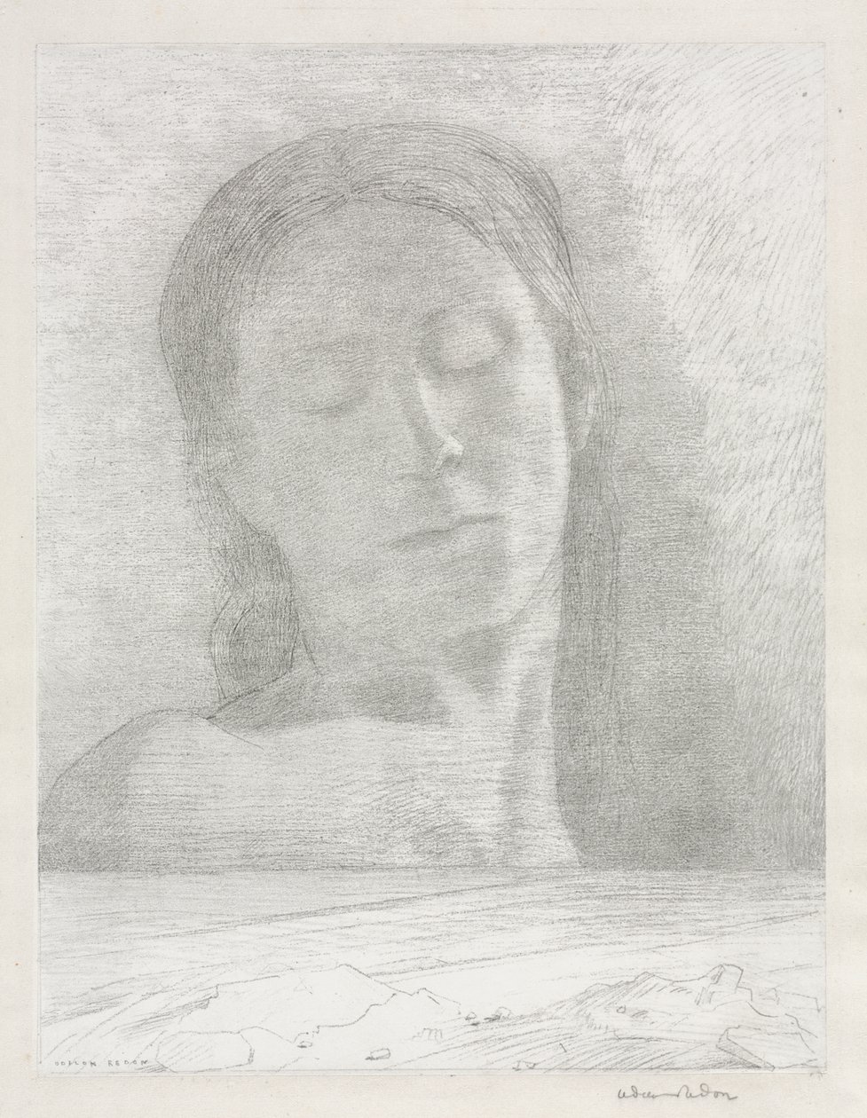 Olhos fechados de Odilon Redon