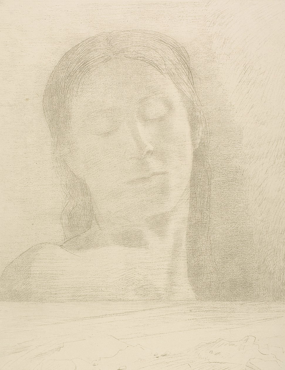 Olhos fechados de Odilon Redon
