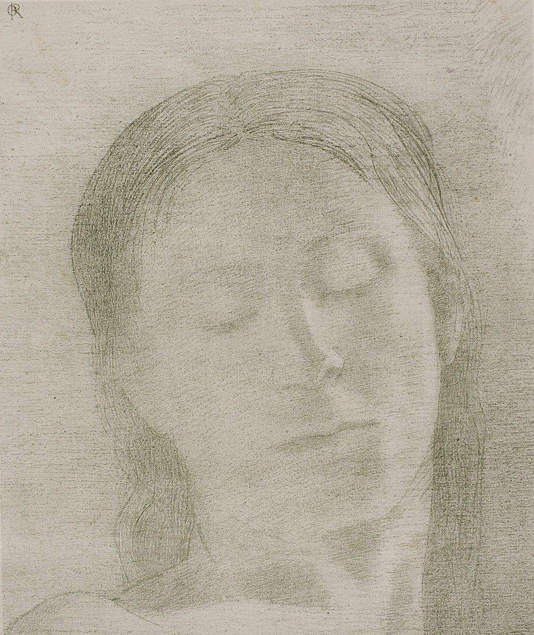 Olhos Fechados, 1890 de Odilon Redon