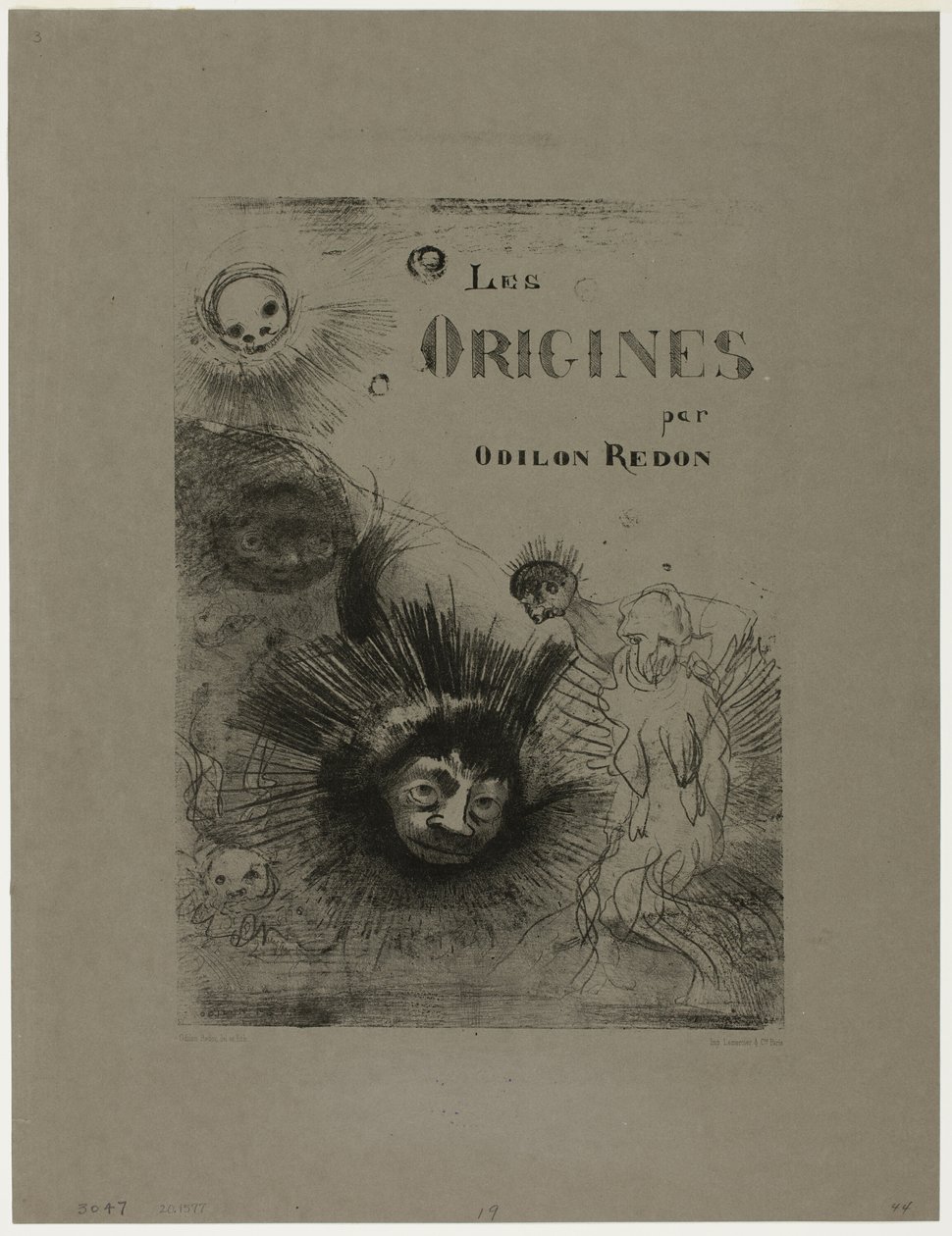 Capa - Frontispício para Les Origines de Odilon Redon