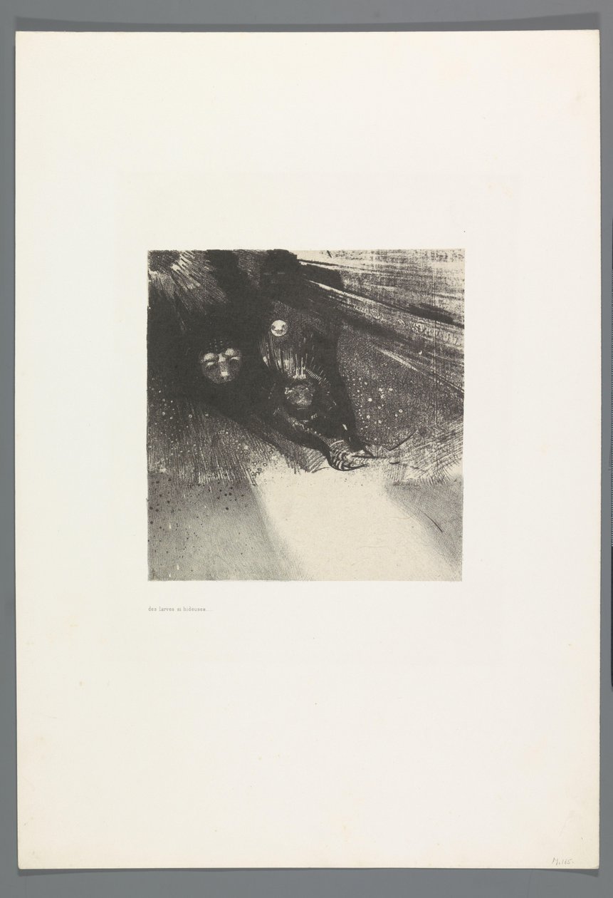 Des larves si hideuses
La Maison Hautée, 6 litografias página de rosto
The Haunted House, La Maison Hantée, ilustrações de texto de Bulwer-Lytton, traduzido em francês por René Philipon, (título da série) de Odilon Redon