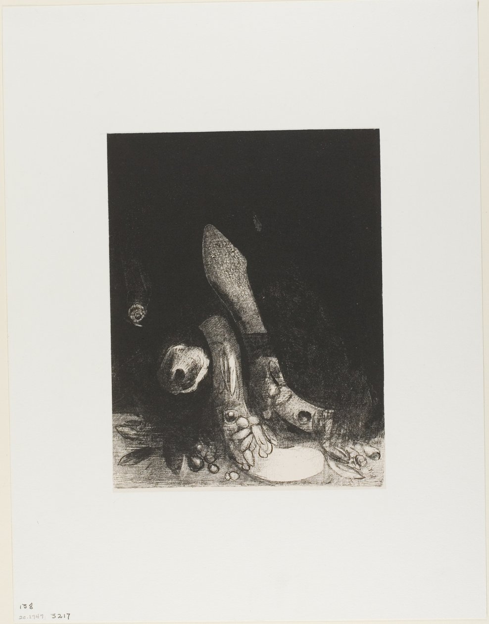 Flores caem e a cabeça de uma píton aparece, placa 5 de 24 de Odilon Redon