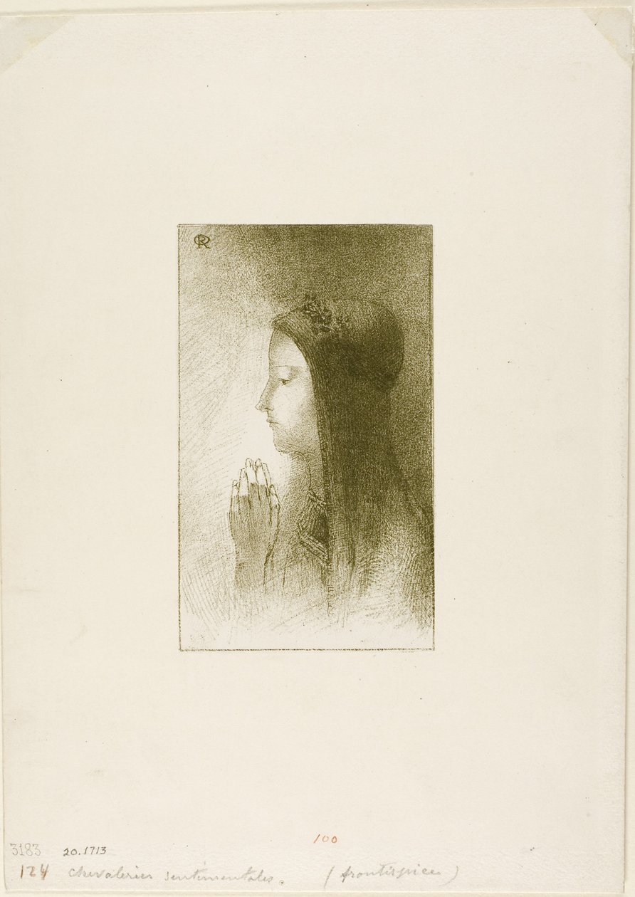 Frontispício para Chevaleries Sentimentales por Ferdinand Hérold, 1893 de Odilon Redon