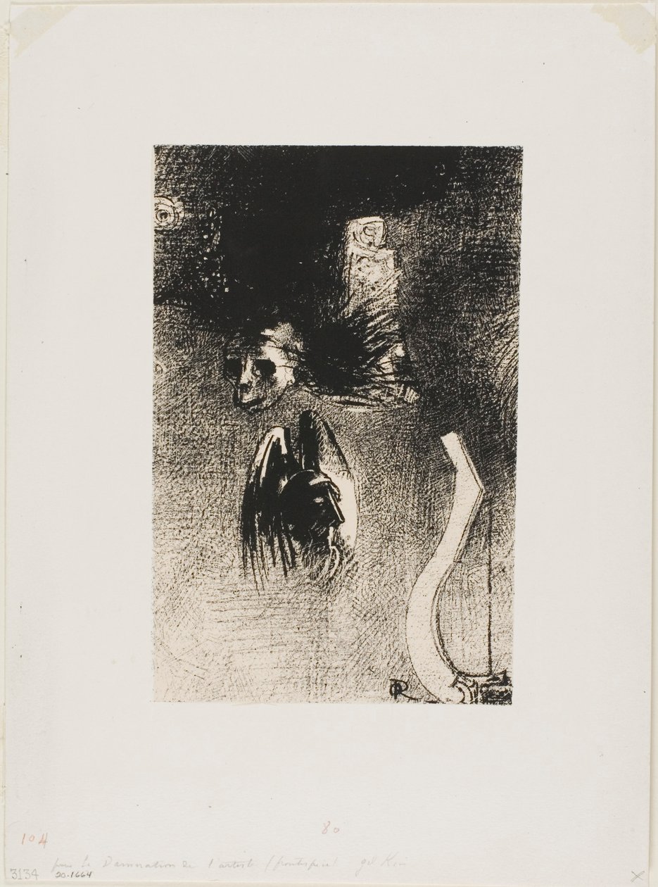 Frontispício de Damnation de Iwan Gilkin pelo artista de Odilon Redon