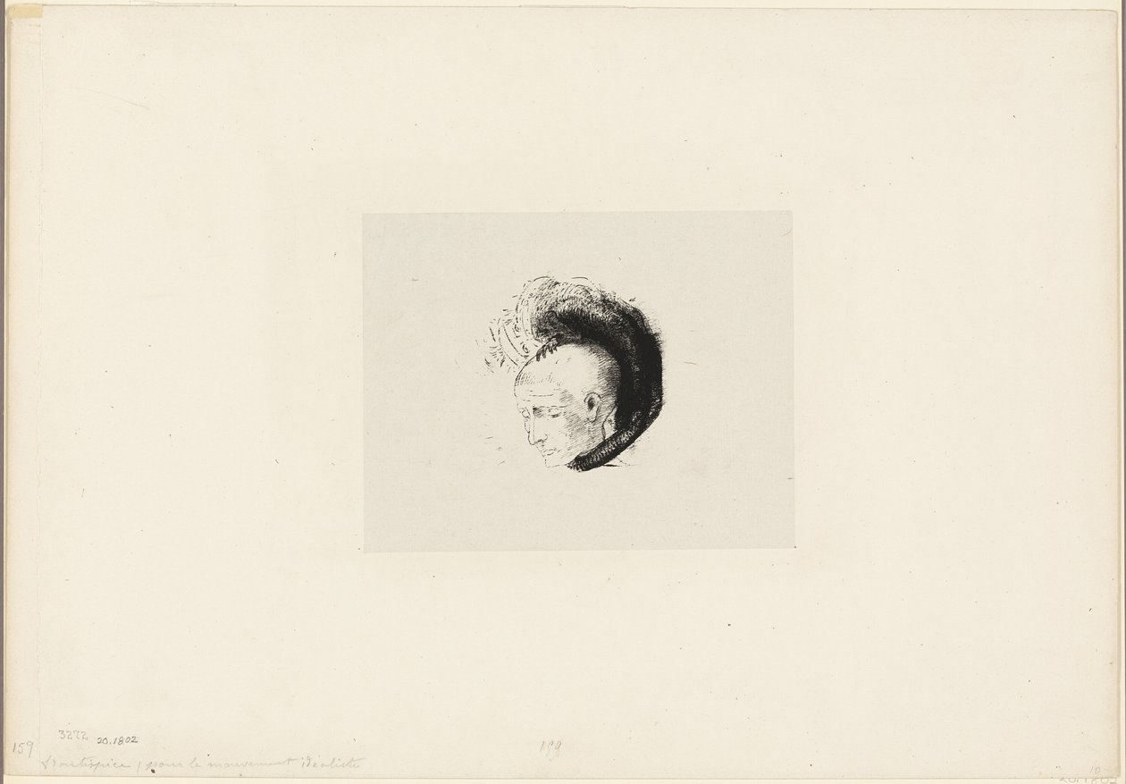 Frontispício de Le mouvement idéaliste en peinture (O movimento idealista na pintura) de André Mellerio de Odilon Redon