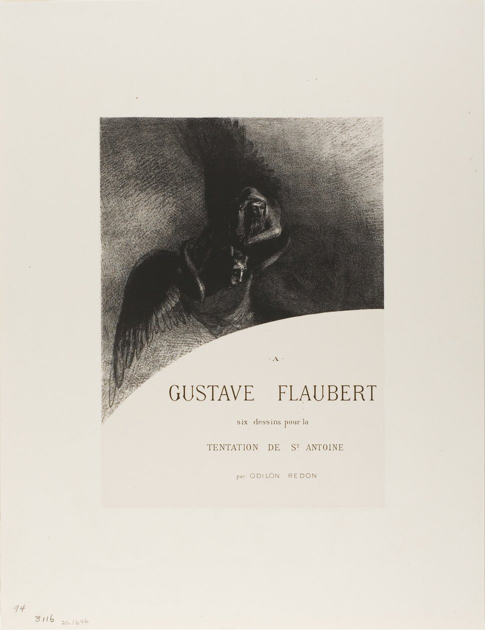 Frontispício de A Gustave Flaubert (Para Gustave Flaubert) de Odilon Redon