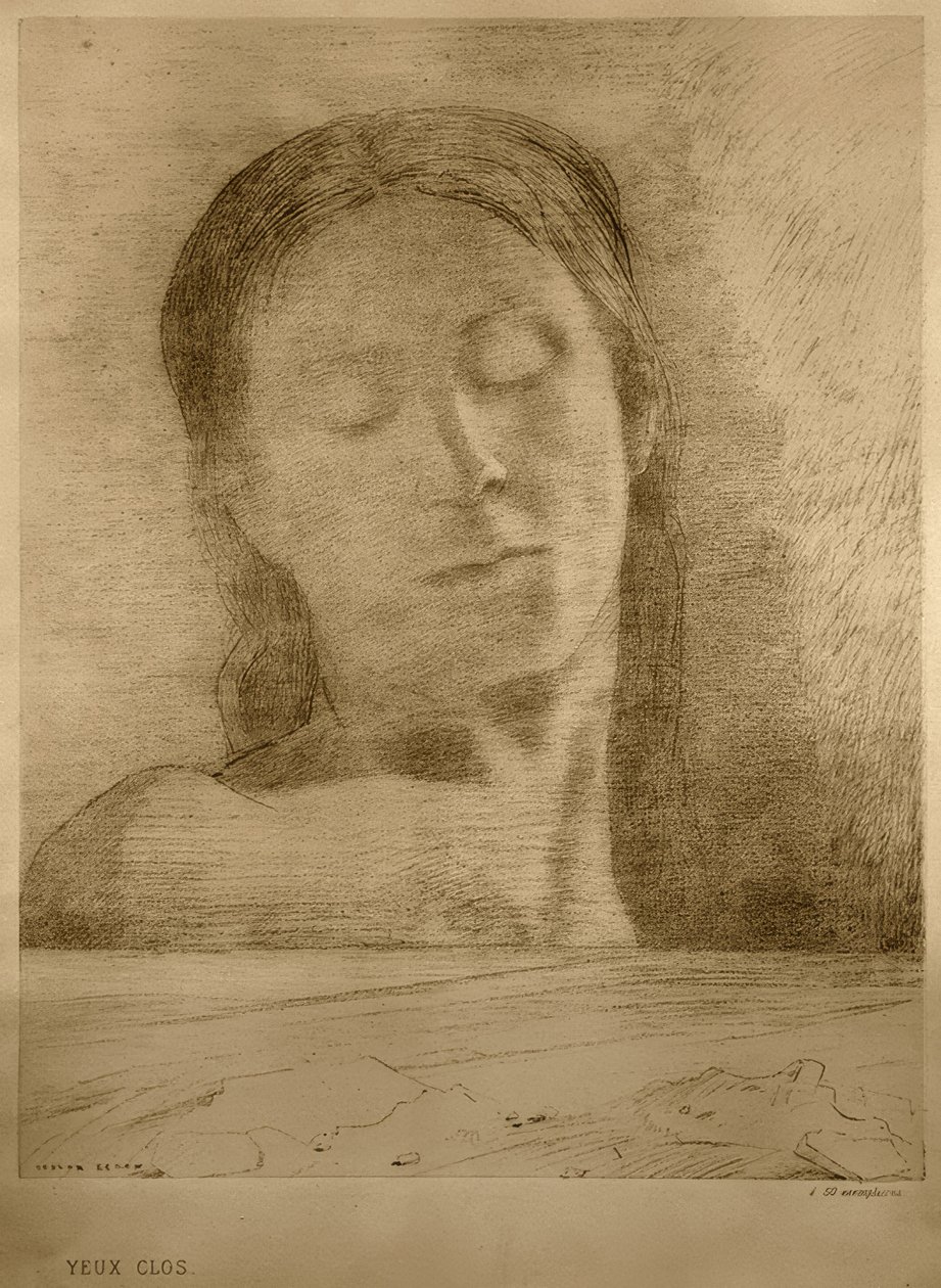 Olhos fechados de Odilon Redon