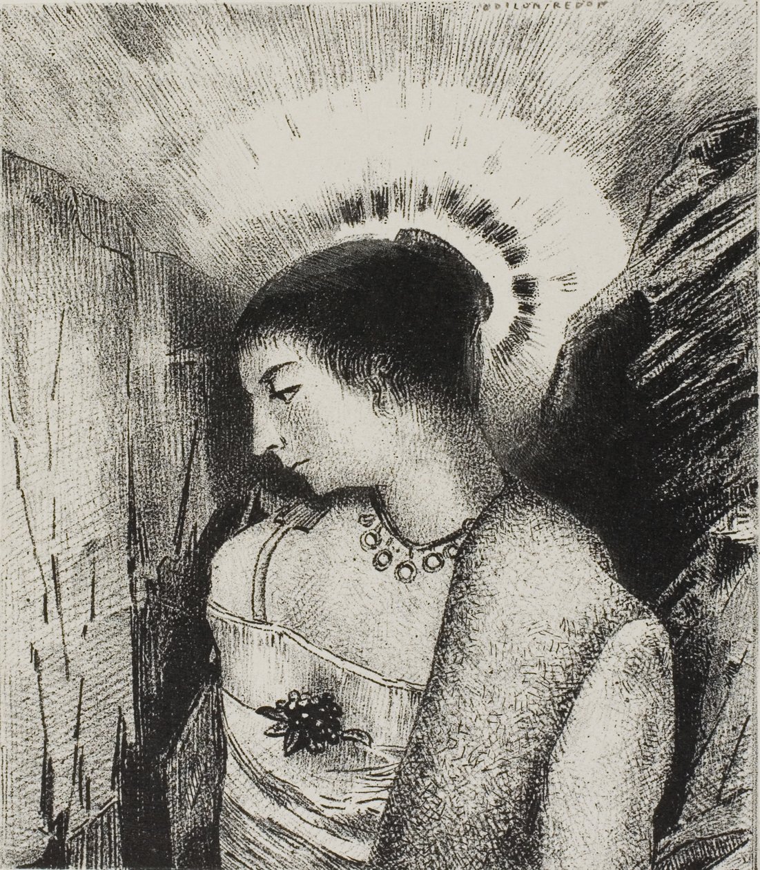 Aqui está a Boa Deusa, a Mãe Idéia das Montanhas, placa 15 de 24 de Odilon Redon