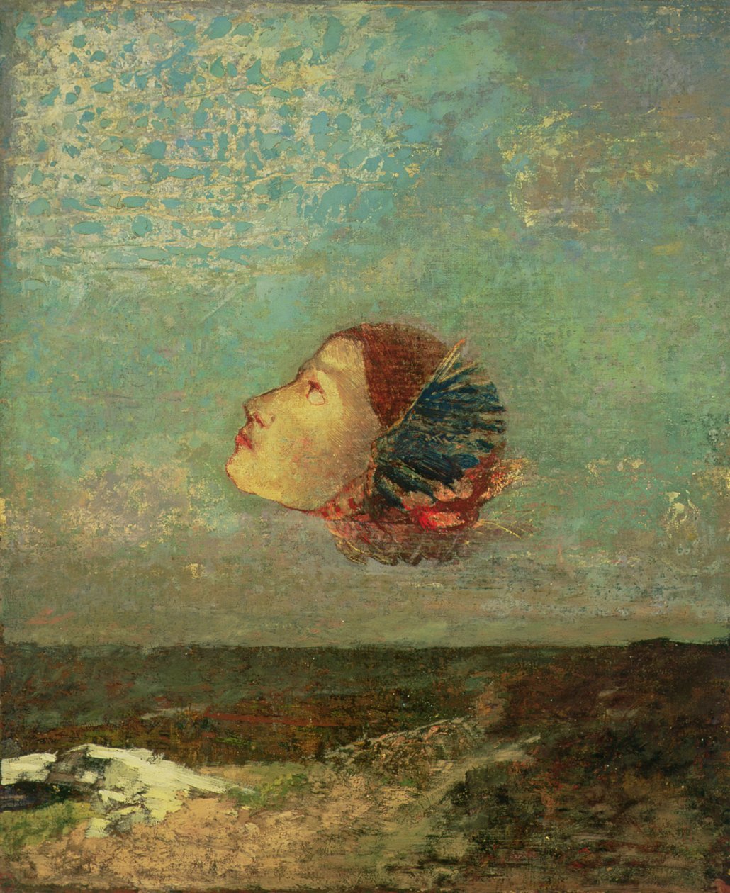 Homenagem a Goya, c.1895 (óleo sobre cartão montado sobre tela) de Odilon Redon