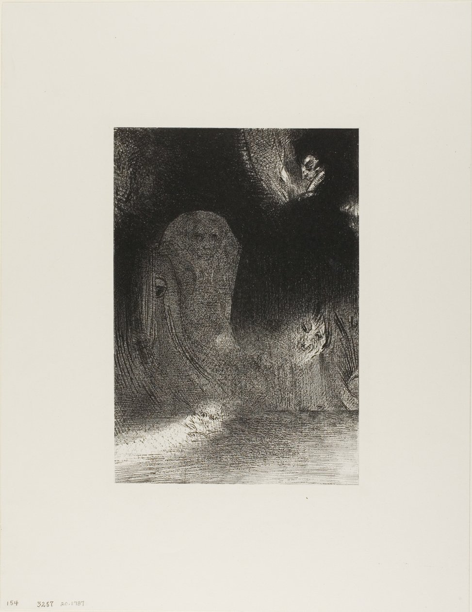 Algumas Vezes Vi no Céu o Que Pareciam Formas de Espíritos, gravura 21 de 24 de Odilon Redon