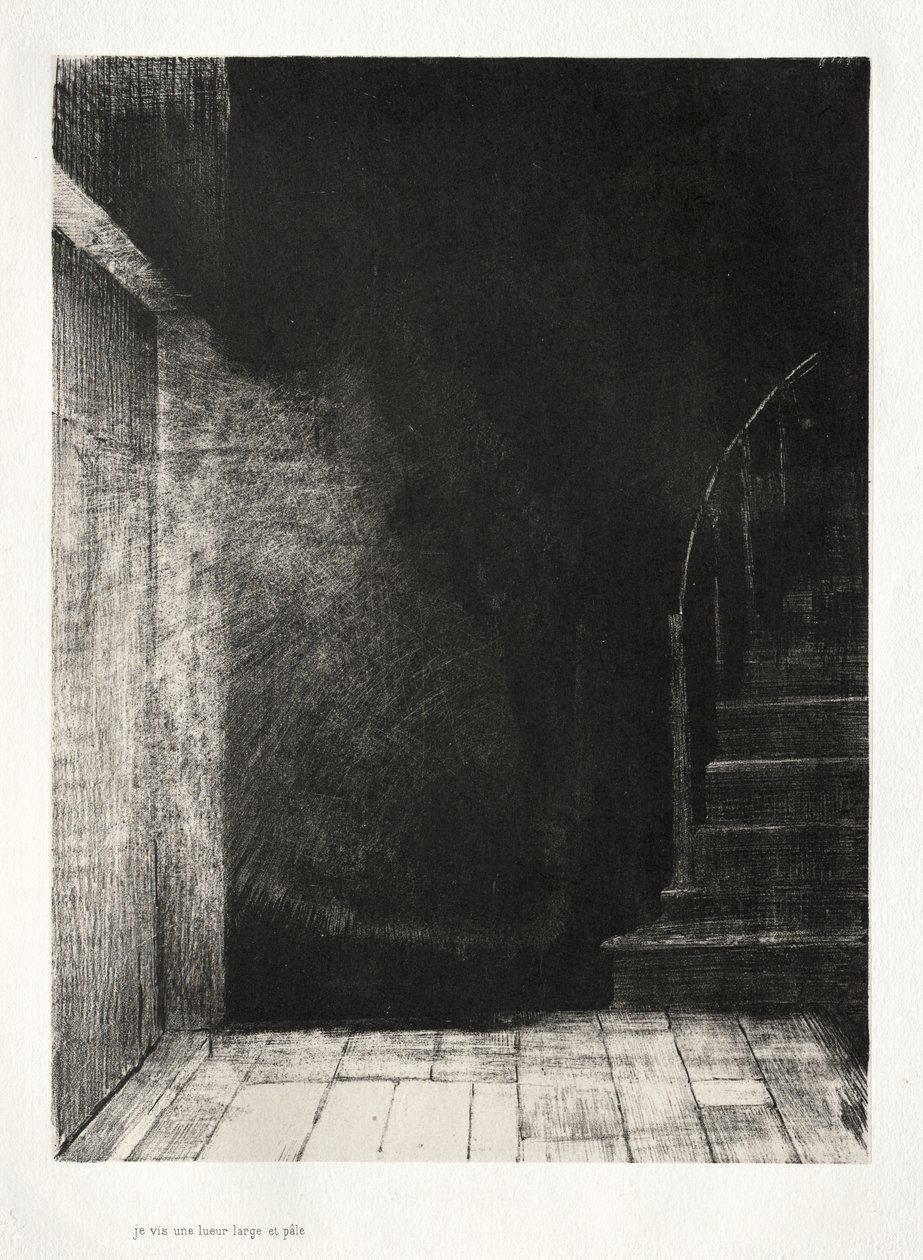 Eu vi um flash de luz, grande e pálido de Odilon Redon
