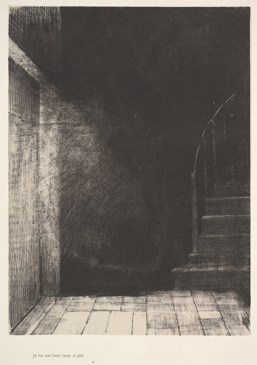 Vi um clarão de luz, grande e pálido, em 1896. de Odilon Redon