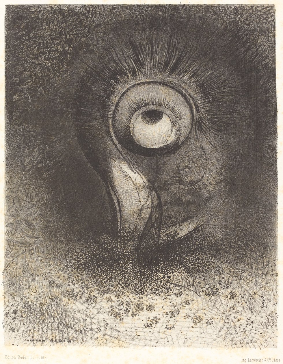 Il y eut peut-etre une vision premiere ensaioee dans la fleur (Talvez uma primeira visão tenha sido tentada na flor de Odilon Redon