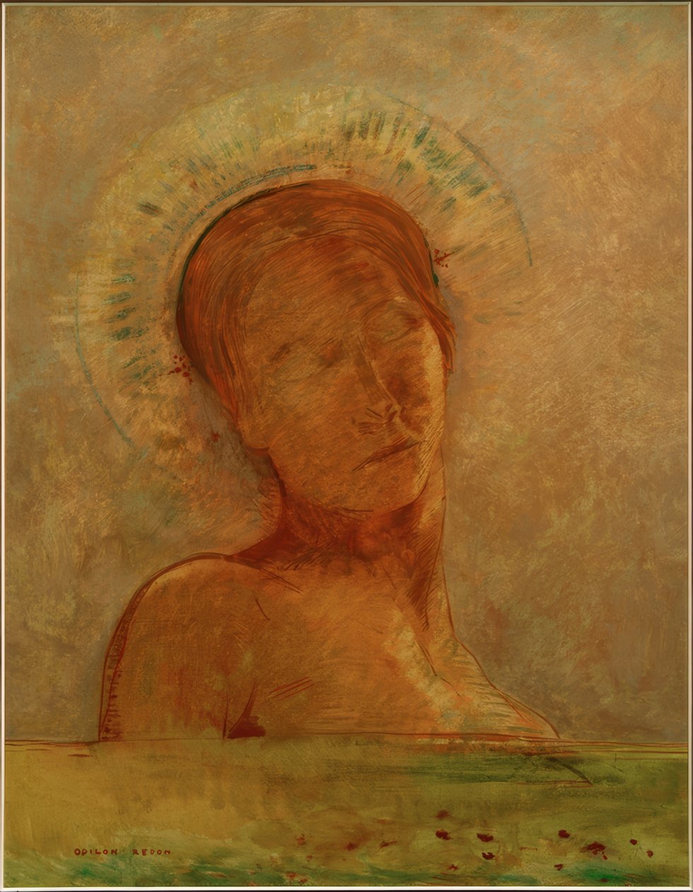 No céu (olhos fechados) de Odilon Redon