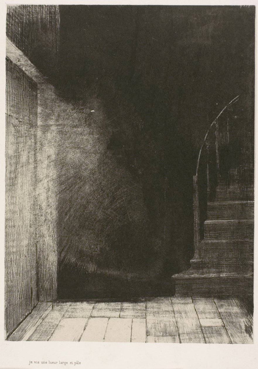 Era uma mão, aparentemente tanto de carne e sangue quanto a minha, placa 4 de 6 de Odilon Redon