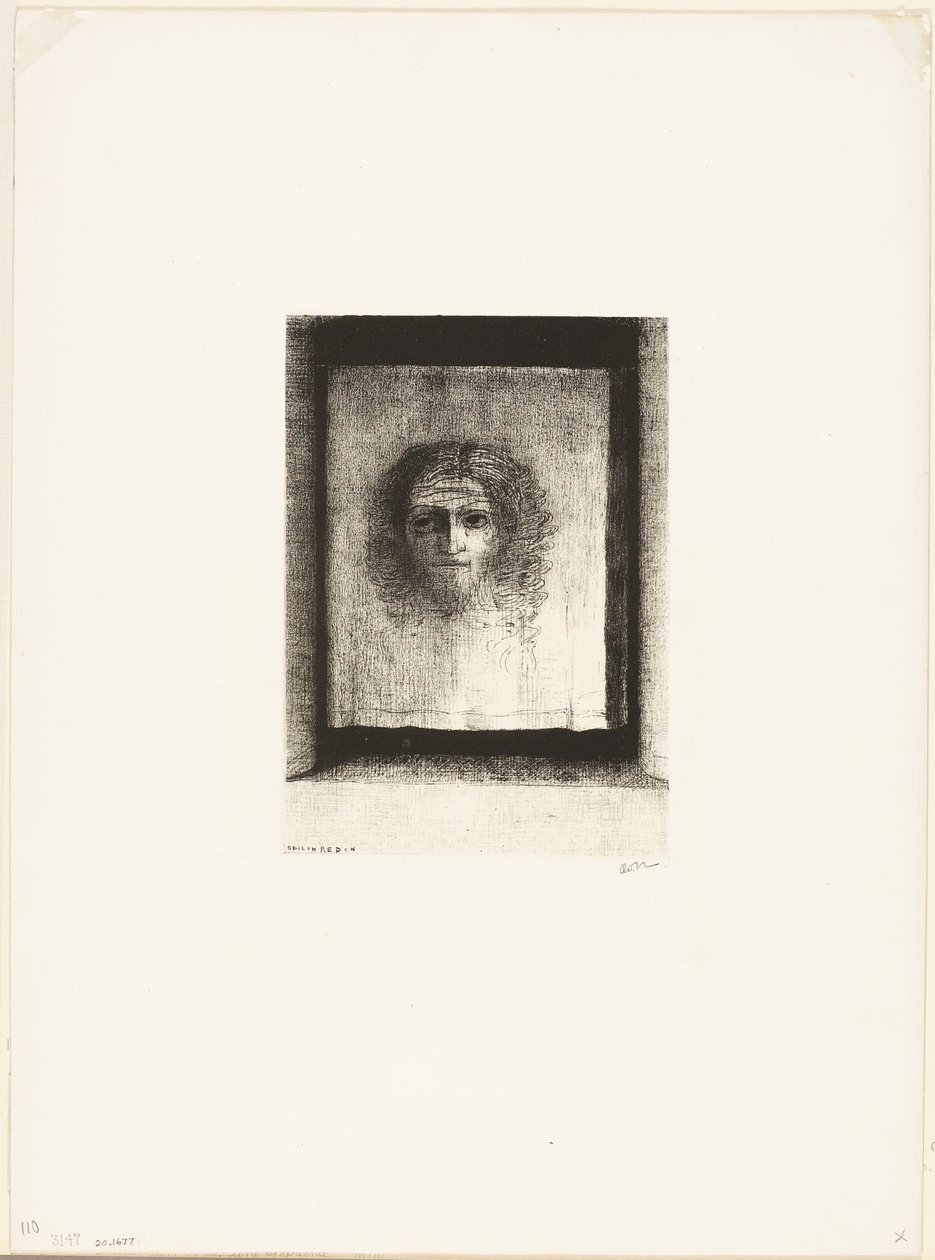 Era um véu, uma impressão, placa 1 de 6 de Odilon Redon