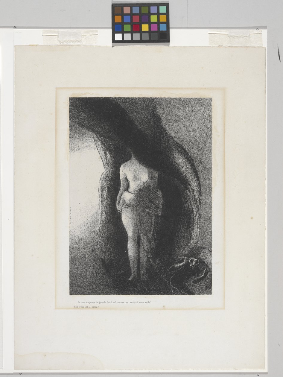 Eu Ainda Sou a Grande Ísis! (litografia em papel de apliques da China) de Odilon Redon