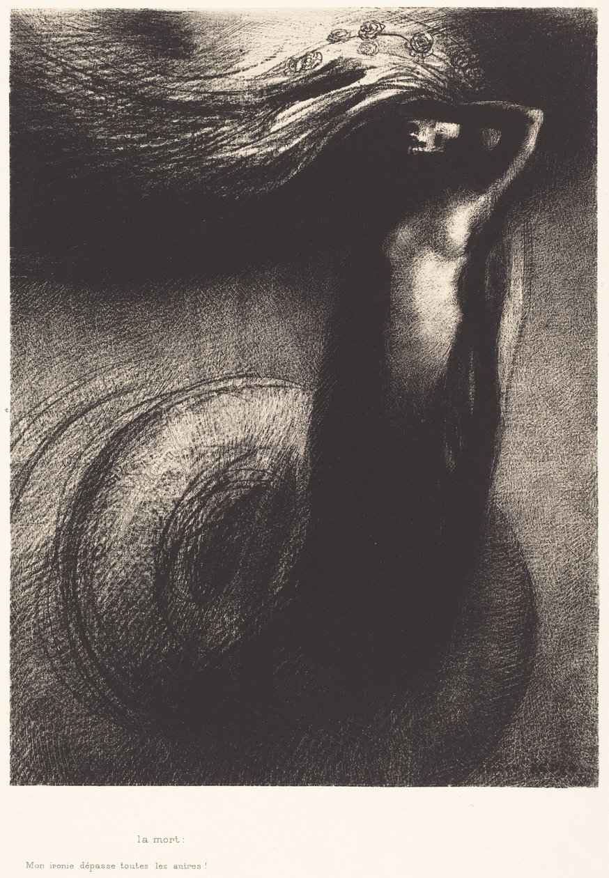 A morte: A minha ironia ultrapassa todas as outras! de Odilon Redon
