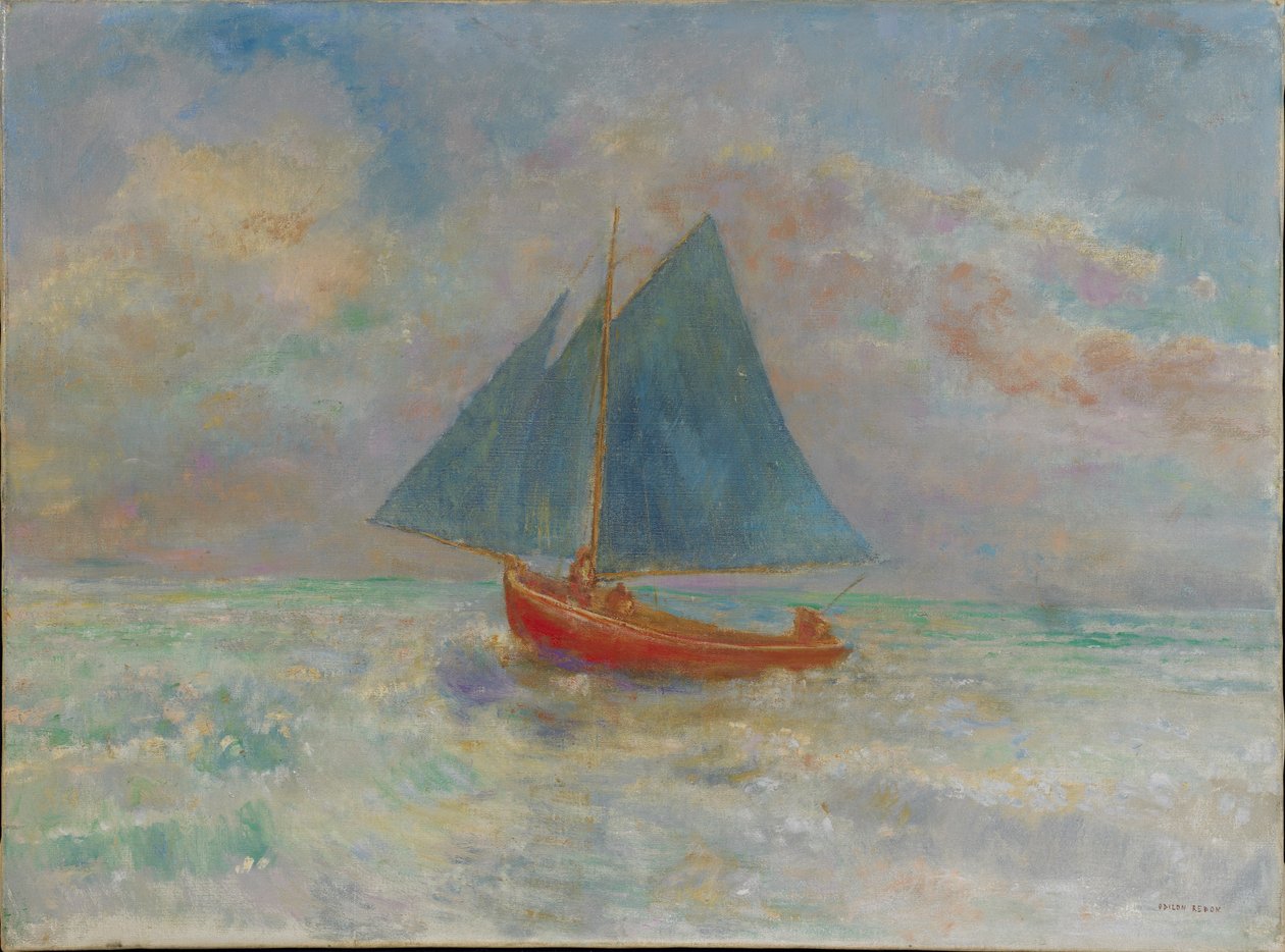 O Barco Vermelho O Barco Vermelho, c. 1910. de Odilon Redon