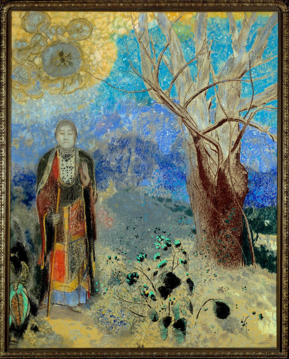 O Buddha Pastel de Odilon redon (1840-1916) 1906-1907. Sol. 0,9x0,73 m Paris, musee d