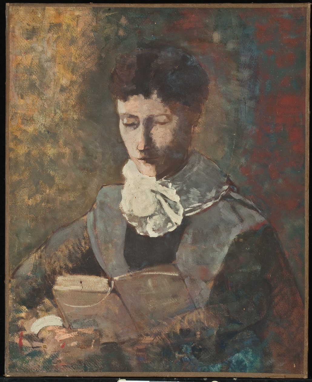 Senhora Camille Redon Reading de Odilon Redon