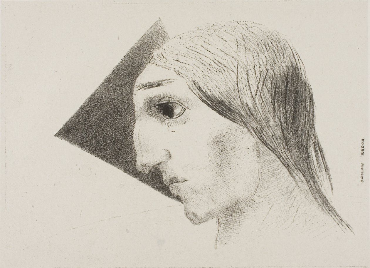 Loucura, prato seis de To Edgar Poe de Odilon Redon