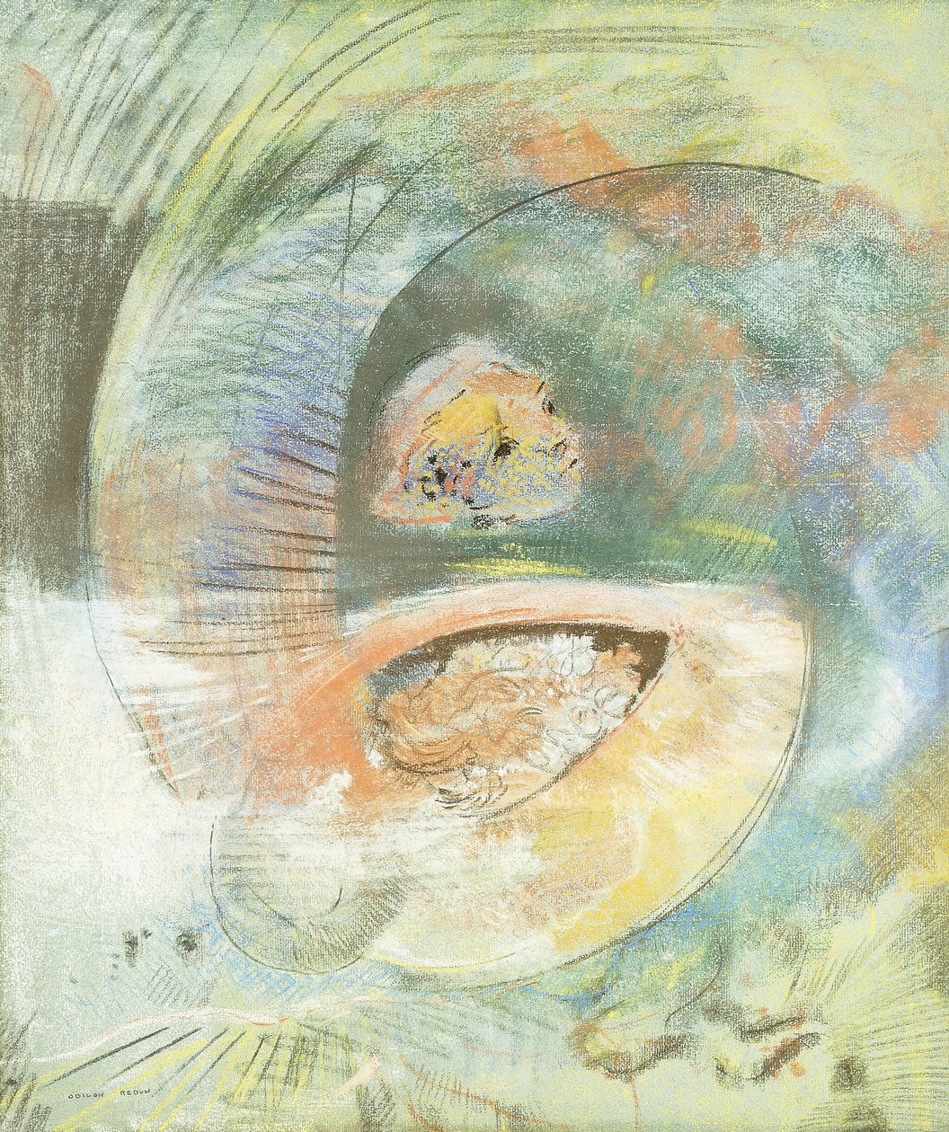 Submarino Monstro; Monstro subaquático, c.1900 de Odilon Redon