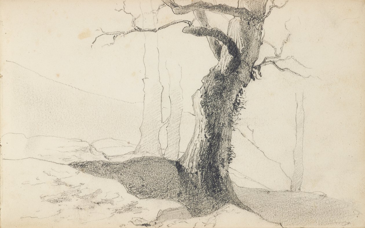 Página de um caderno de desenho, &39;O País Basco&39; de Odilon Redon