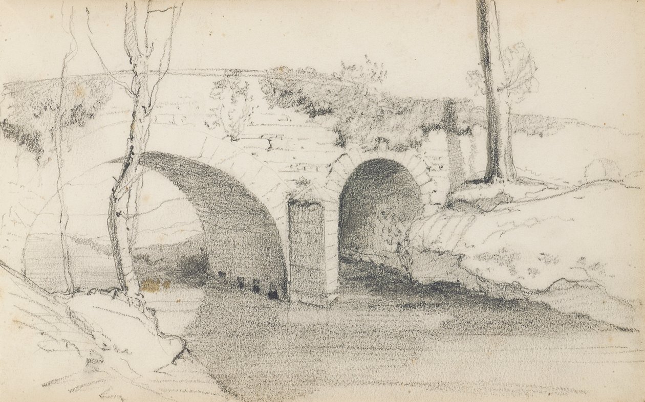Página de um caderno de desenho, &39;O País Basco&39; de Odilon Redon