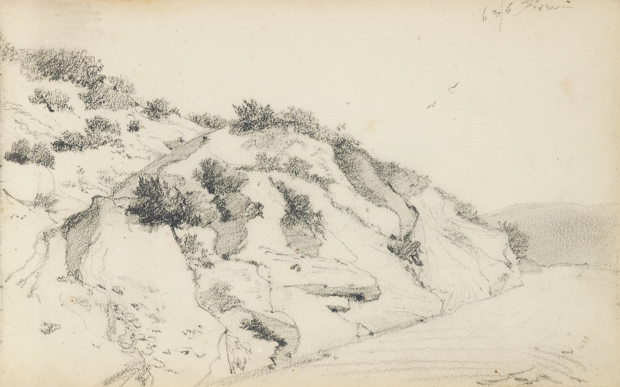 Página de um caderno de desenho, &39;O País Basco&39; de Odilon Redon