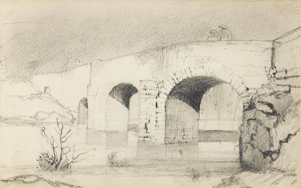 Página de um caderno de desenho, &39;O País Basco&39; de Odilon Redon