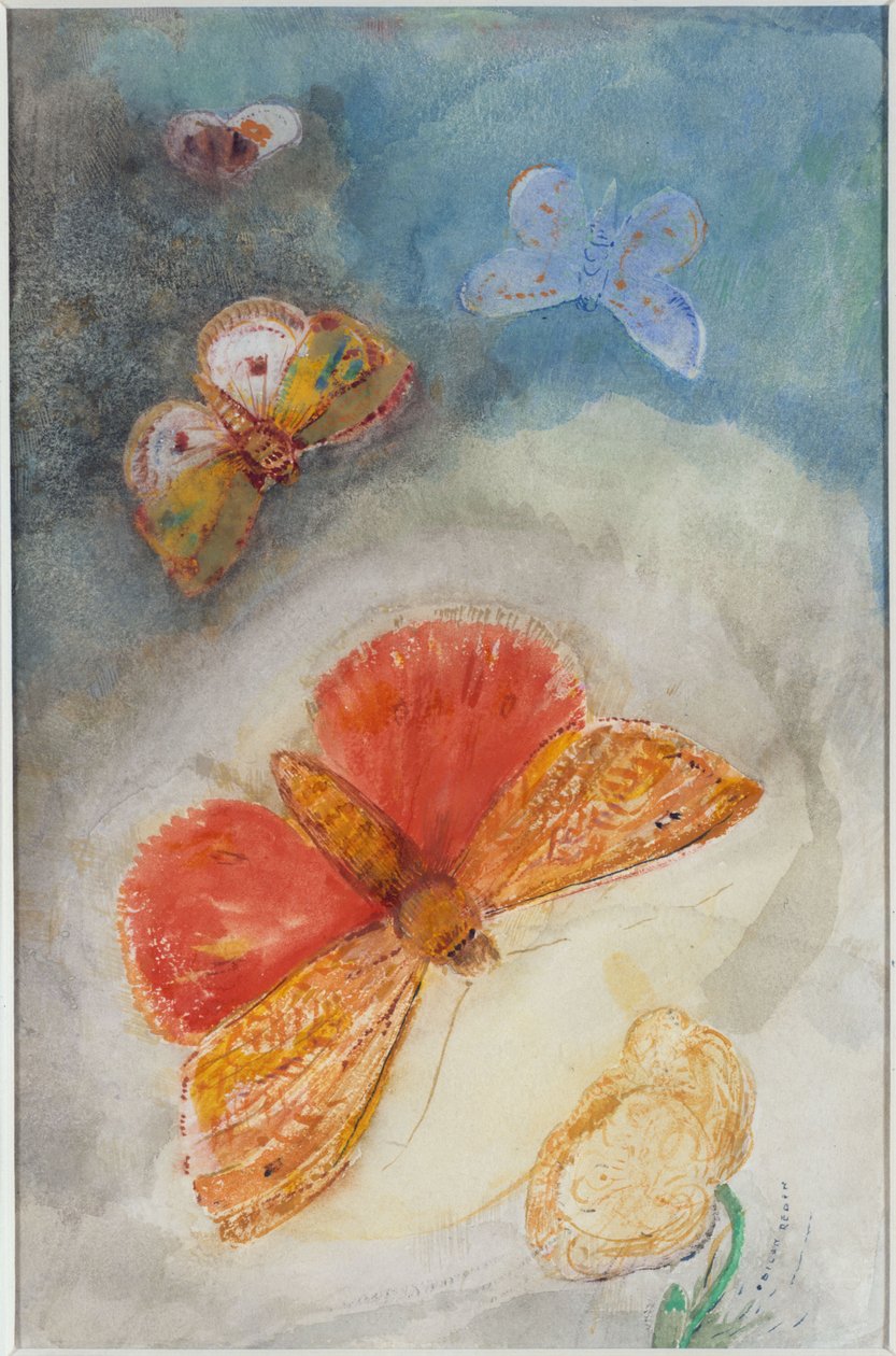 Borboletas e flor de Odilon Redon