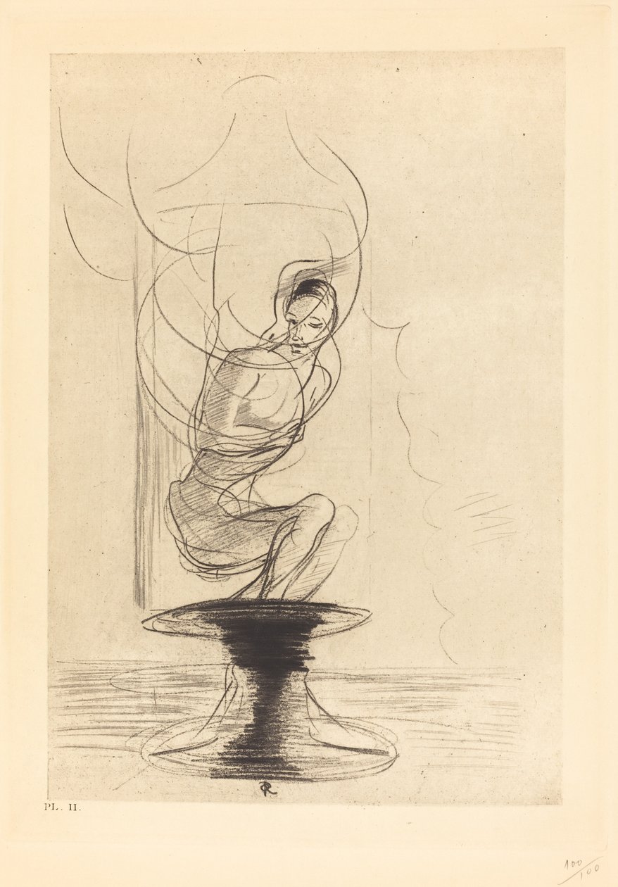 Às vezes se encontra um velho frasco de reminiscências, de onde sai em plena vida uma alma que retorna de Odilon Redon