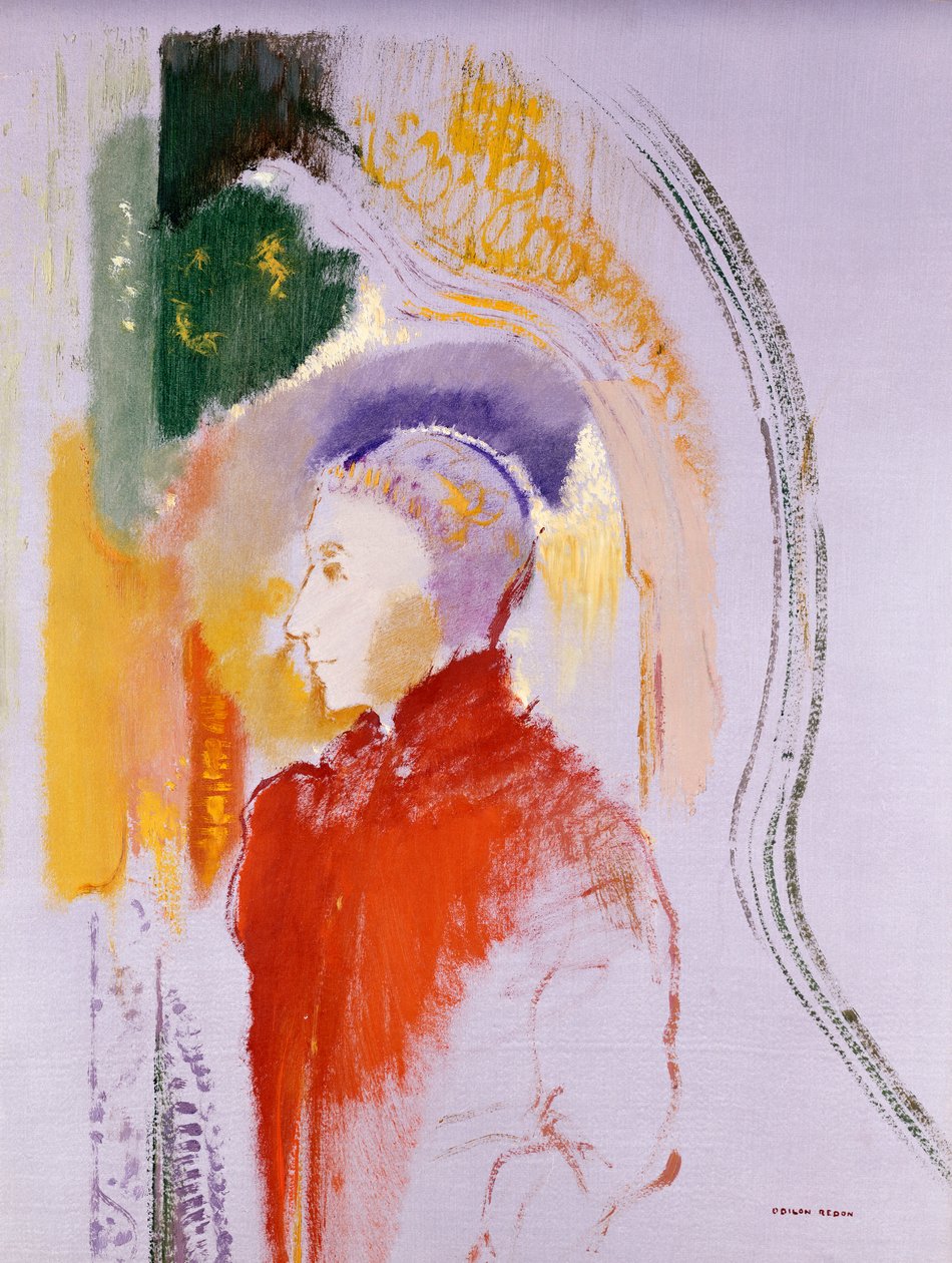 Personagem (óleo sobre papel colocado na placa) de Odilon Redon