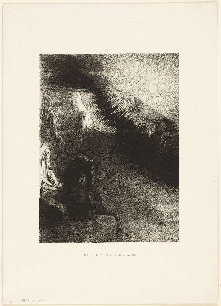 Peregrino do Mundo Sublunar, placa 5 de 6 de Odilon Redon