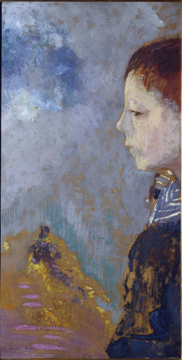 Retrato de Ari Redon no passe marítimo - 1897. Óleo sobre tela de Odilon Redon