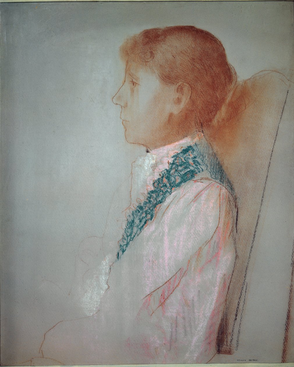 Retrato de Madame Odilon Redon - Pastel de Odilon Redon