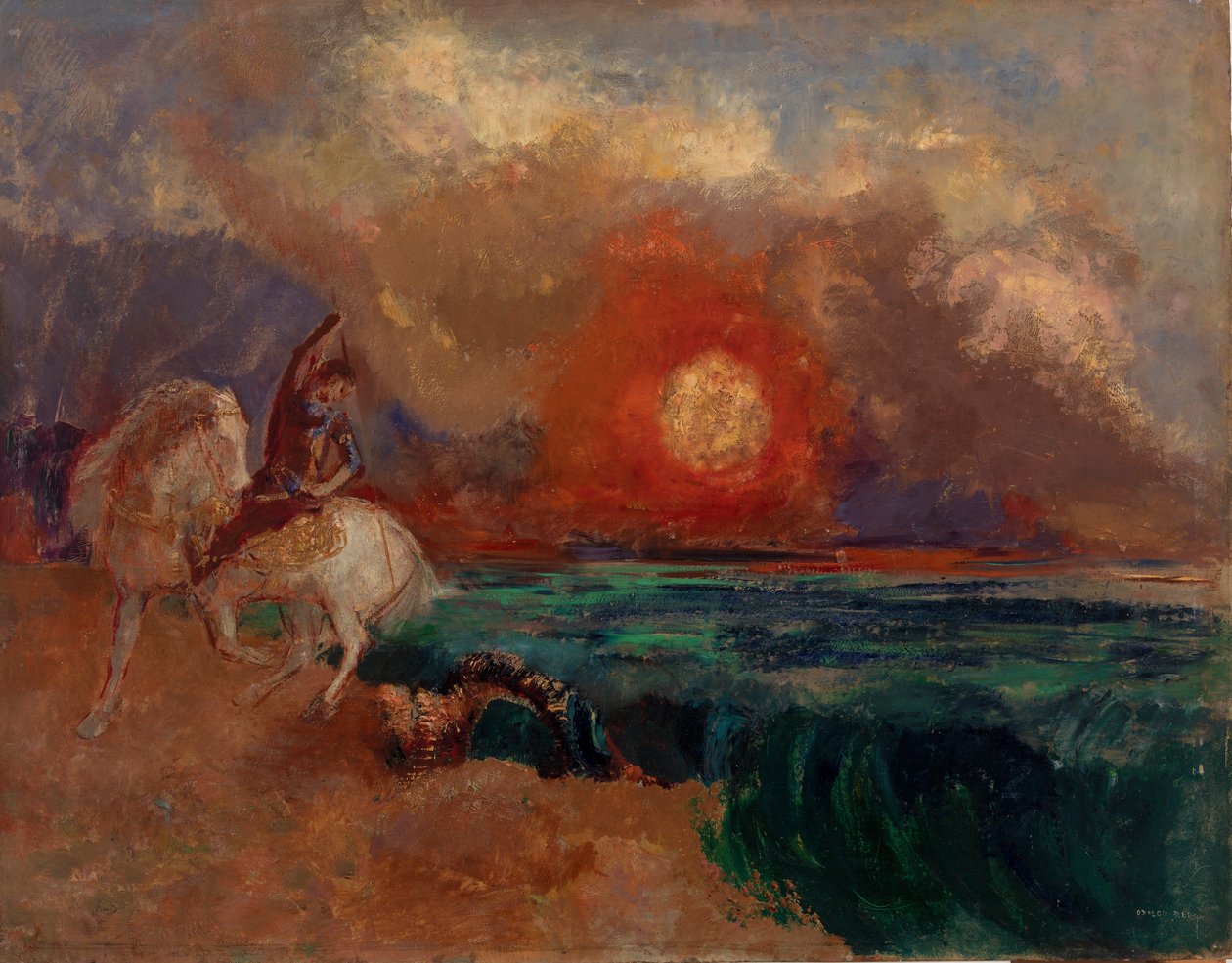 São Jorge e o Dragão (Saint Georges et le dragon) de Odilon Redon