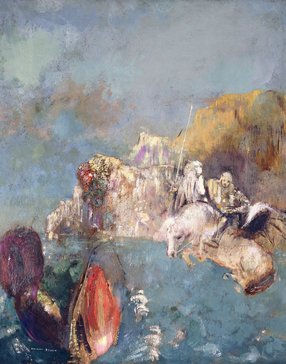 São Jorge e o Dragão, 1909-1910 de Odilon Redon