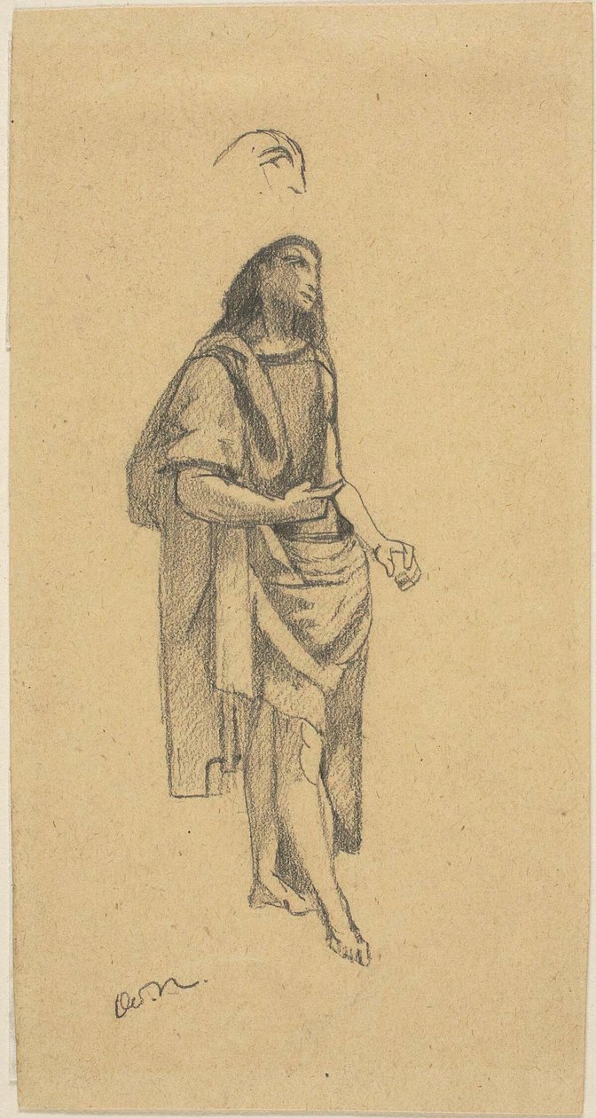 São João Batista, com esboço da cabeça de Odilon Redon