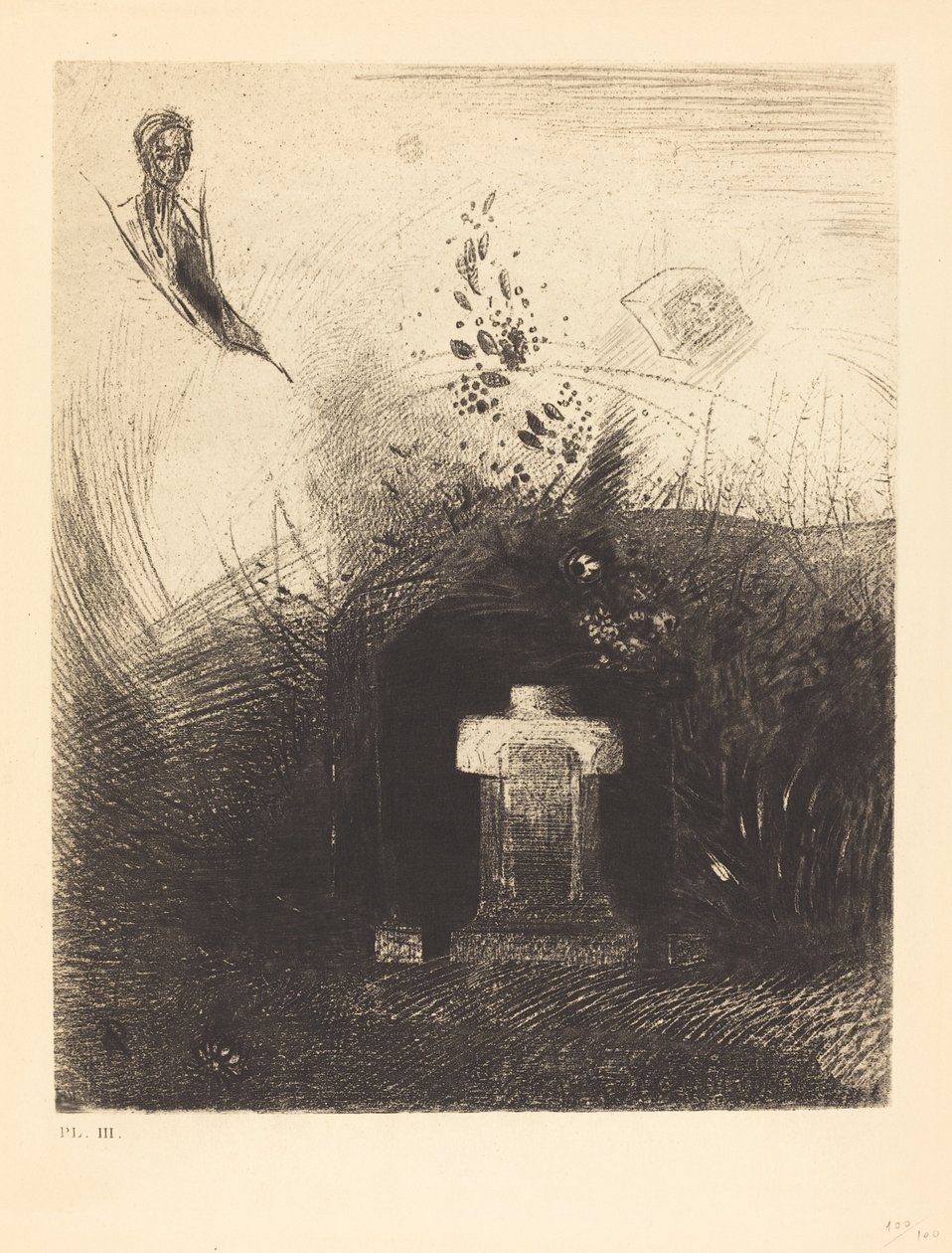 Se em uma noite escura um bom cristão, por caridade, atrás de alguma velha ruína, enterra seu corpo arqueado de Odilon Redon