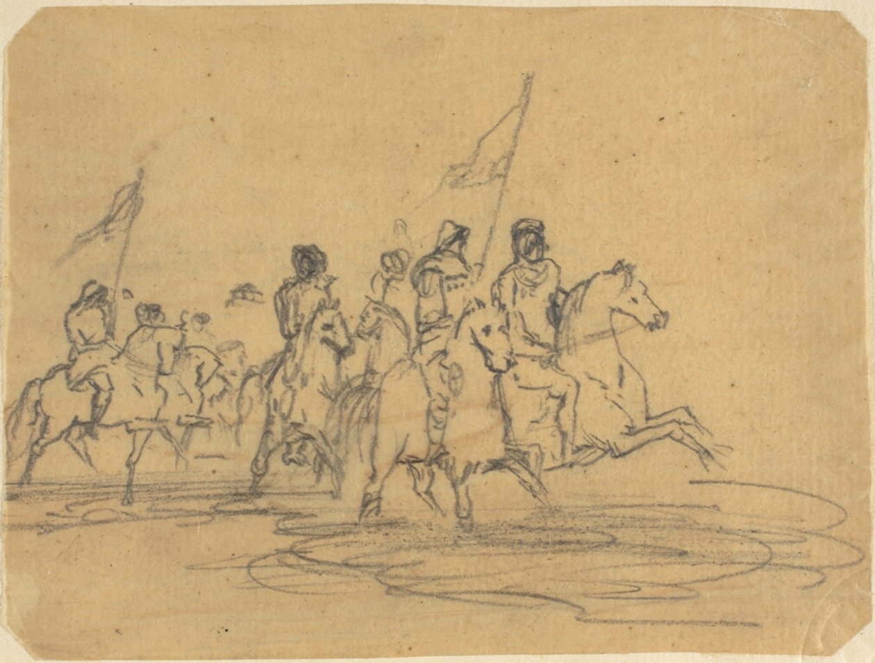Esboço para a primeira gravura de Redon, O Vau (M. 2) de Odilon Redon
