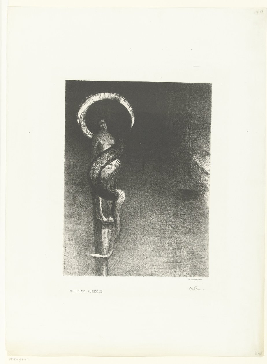 Slangenaureol Serpent-Aureole (título no objeto) de Odilon Redon