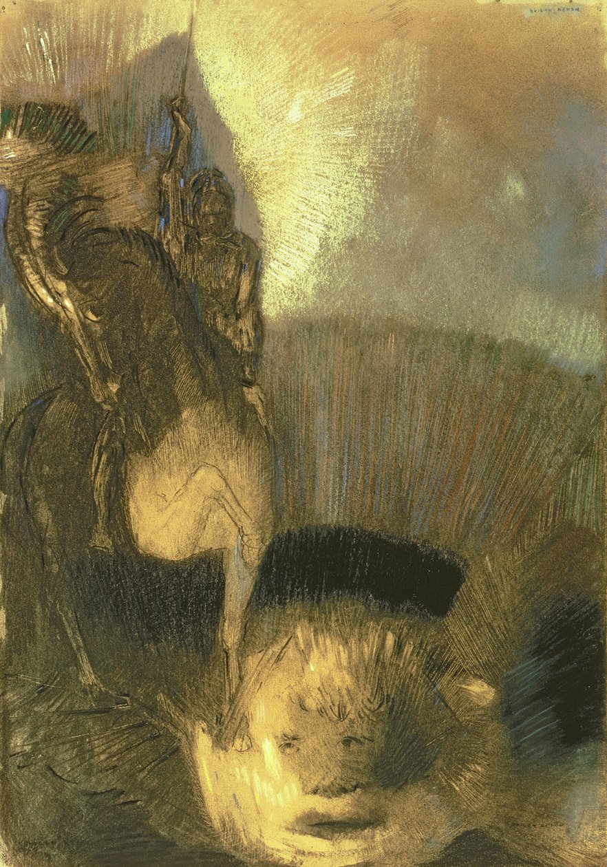 São Jorge, c.1905 (pastel sobre papel) de Odilon Redon