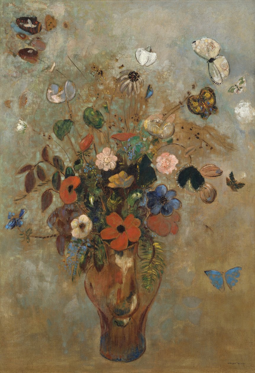 Natureza morta com flores de Odilon Redon