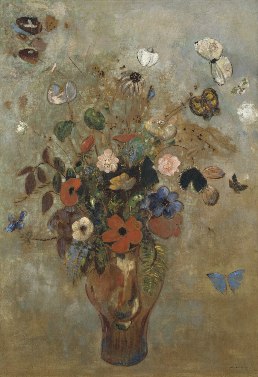 Ainda vida com flores, 1905 de Odilon Redon