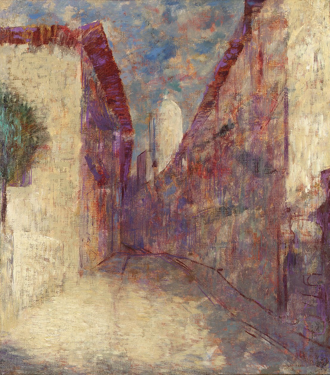 Rua em Fontarabie (óleo sobre tela) de Odilon Redon