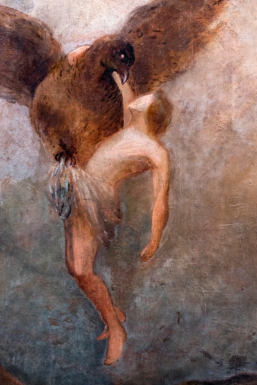 O Rapto de Ganimedes, pormenor, ca. 1910 (óleo sobre tela) de Odilon Redon