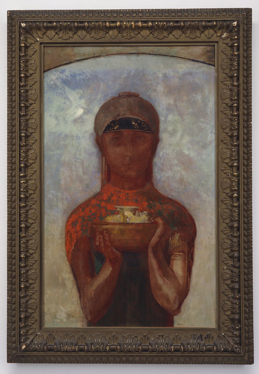 A Taça do Mistério, ou Sibyl, c.1890 de Odilon Redon