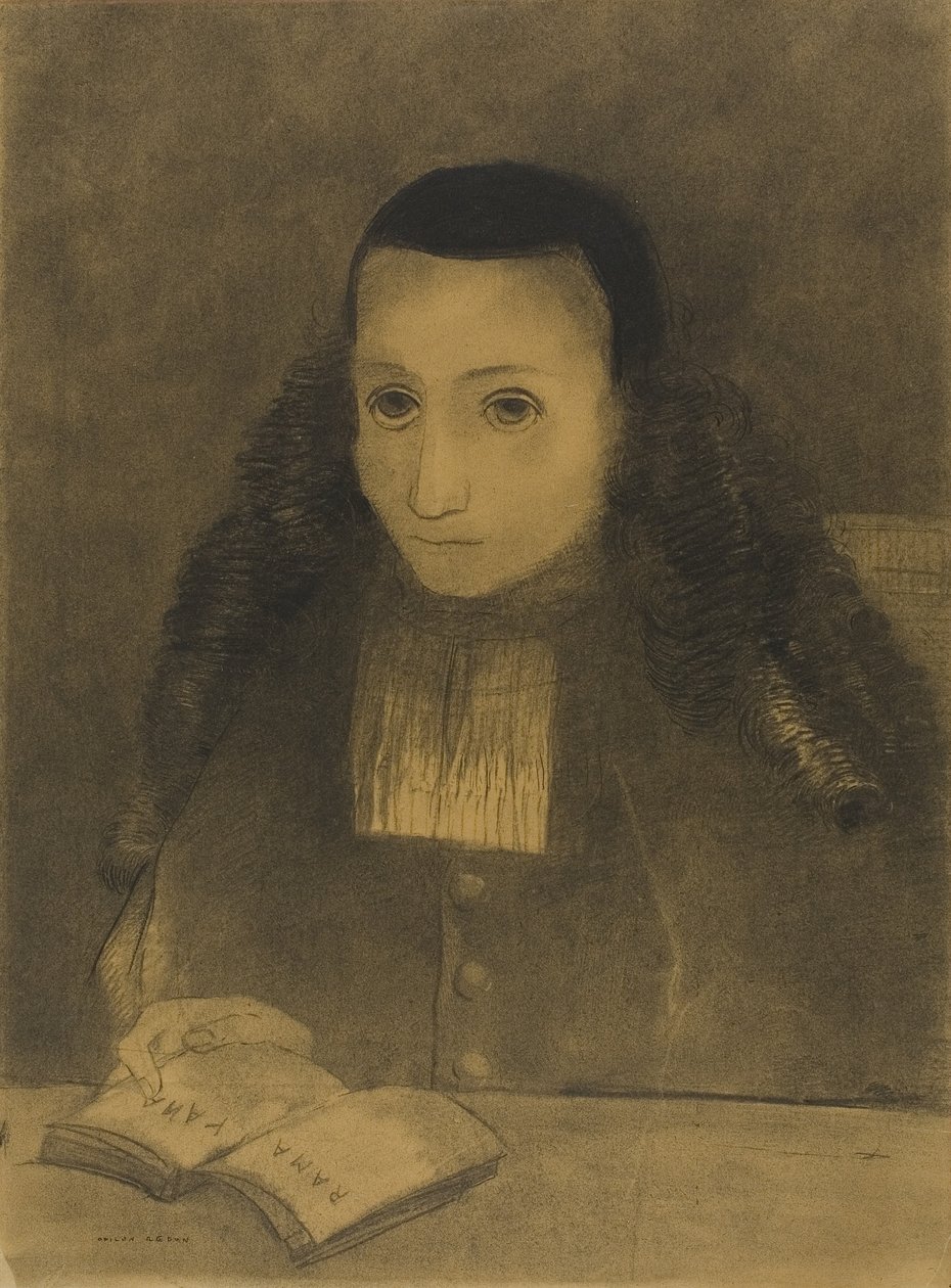 O pequeno abade lendo o Ramayana, 1883 de Odilon Redon